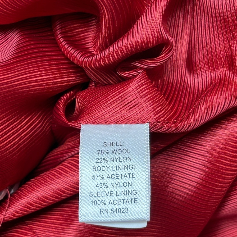 Banana Republic Wool Blend Peacoat Red XS Classic Double Breasted Coat - Picture 8 of 9